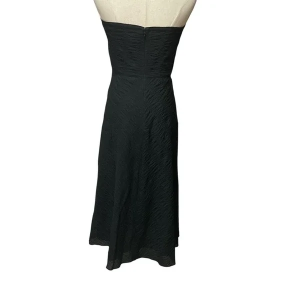 J. CREW Women's‎ Strapless Textured Midi A-Line Dress Size 2 Black Formal Party - Picture 7 of 15